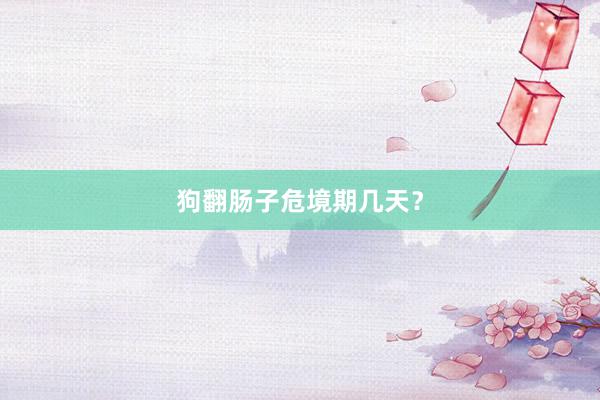 狗翻肠子危境期几天？